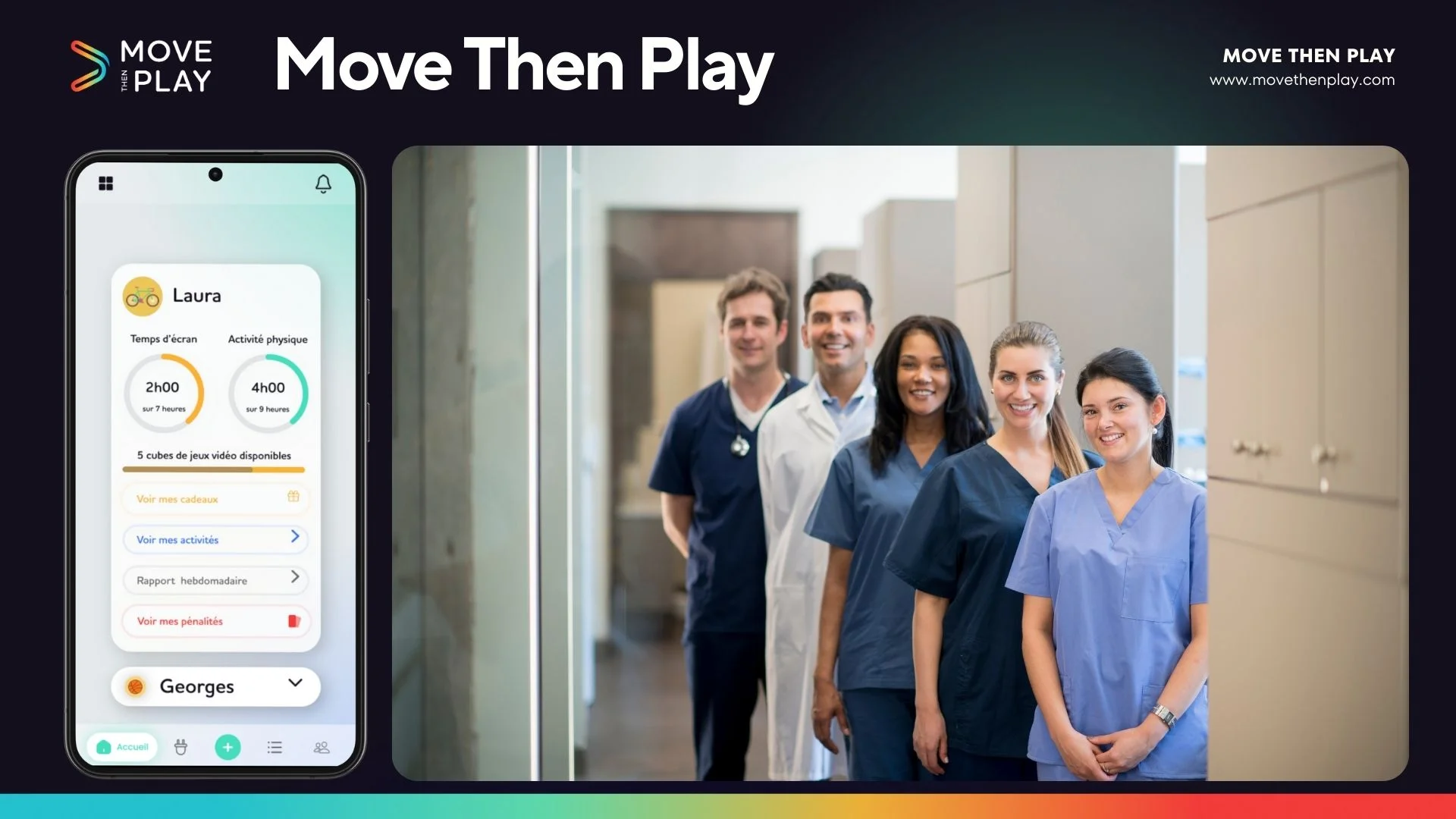 les professionnels de santé MOVE THEN PLAY Mobile Application